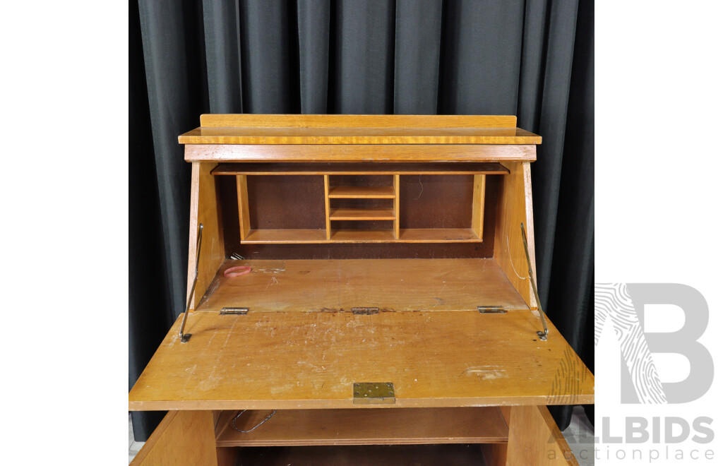 Art Deco Veneered Drop Front Bureau