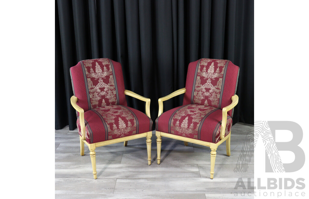 Pair of Painted Regency Style Armchairs