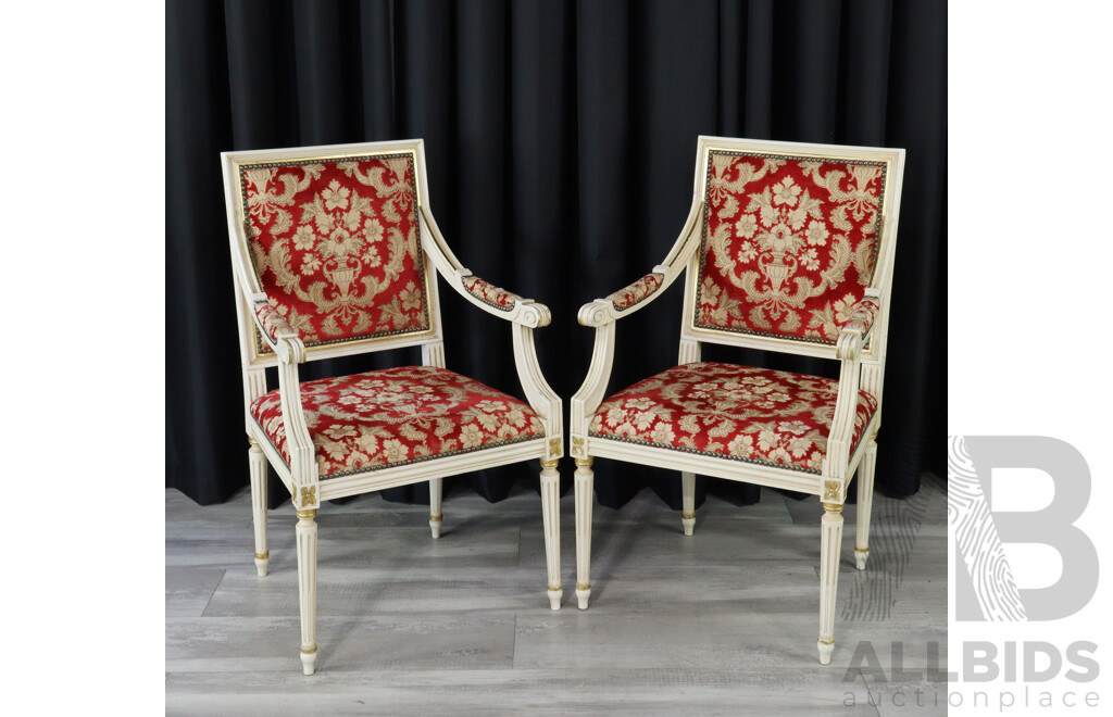 Pair of Painted Regency Style Armchairs