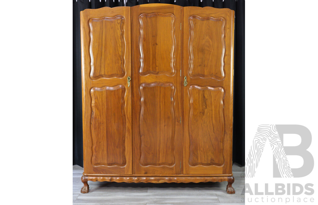 Dutch Colonial Style Stinkwood Three Door Gents Robe