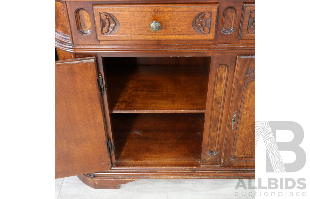 Burr Walnut Three Door Sideboard