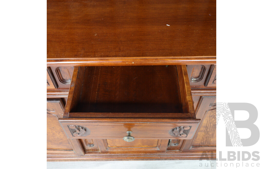 Burr Walnut Three Door Sideboard