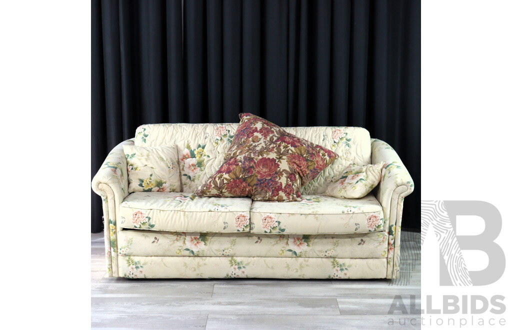 Art Deco Fabric Fold Out Sofa Bed