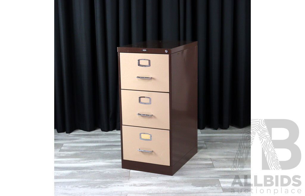 Metal Three Drawer Filing Cabinet