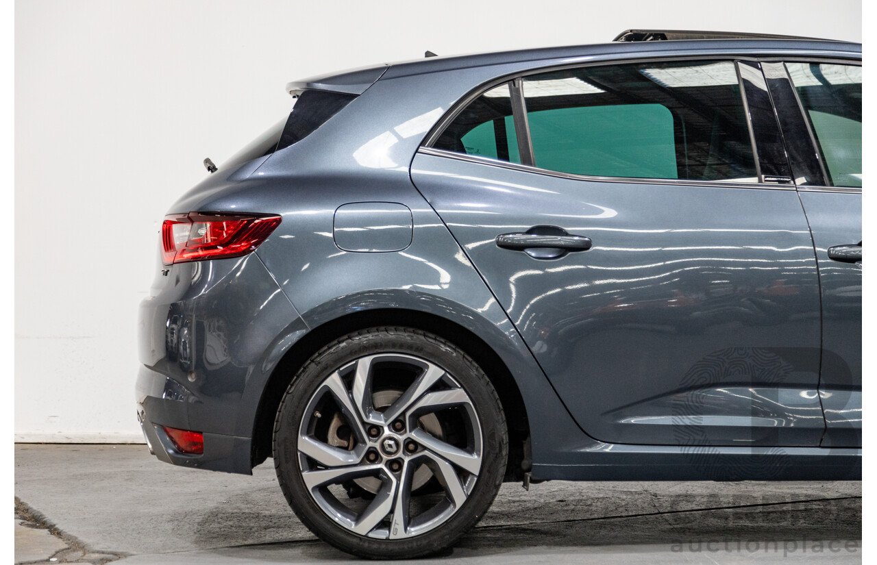03/2017 Renault Megane GT 205 BFB MY17 4d Hatchback Titanium Metallic Grey Turbo 1.6L