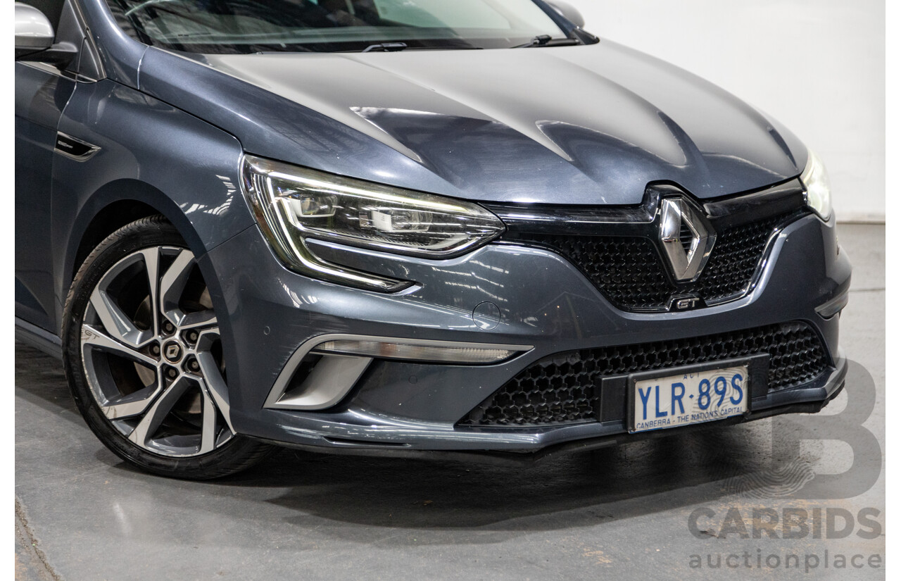 03/2017 Renault Megane GT 205 BFB MY17 4d Hatchback Titanium Metallic Grey Turbo 1.6L
