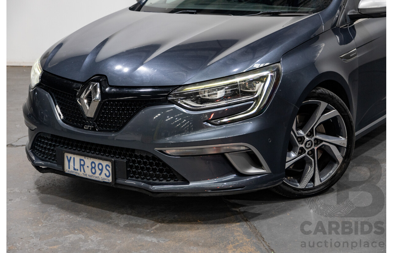 03/2017 Renault Megane GT 205 BFB MY17 4d Hatchback Titanium Metallic Grey Turbo 1.6L