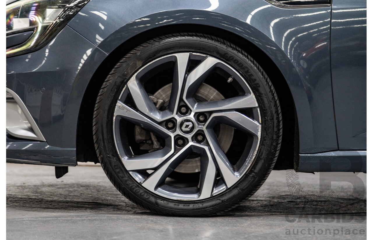 03/2017 Renault Megane GT 205 BFB MY17 4d Hatchback Titanium Metallic Grey Turbo 1.6L