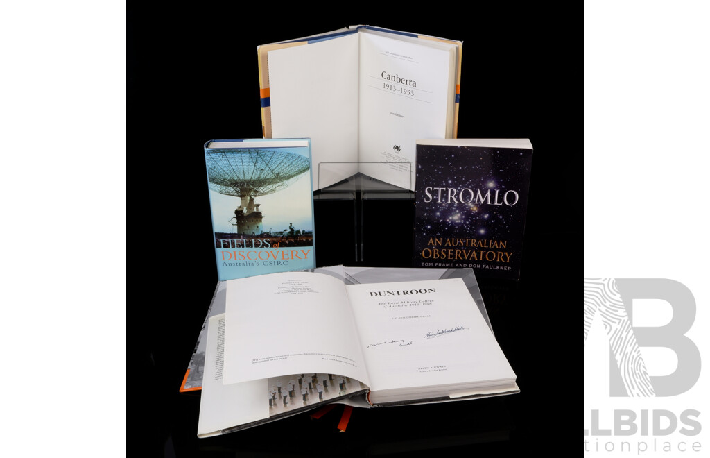 Collection Books Relating to Canberra District Including Duntroon, Signed by Author Chris Coulthard Clark