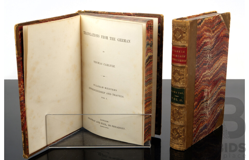Wilhelm Meisters Apprenticeship, in Two Volumes, Thomas Carlyle, Chapman and Hall, London, 1858