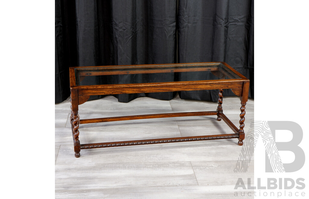 Glass Top Barley Twist Coffee Table