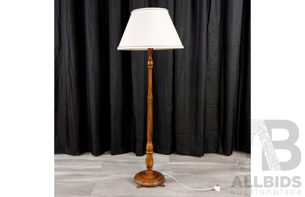 Turned Timber Floor Lamp