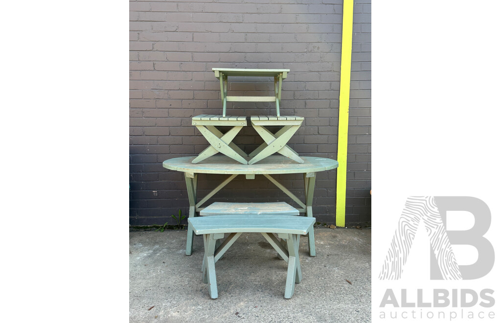 Painted Timber Six Piece Outdoor Suite