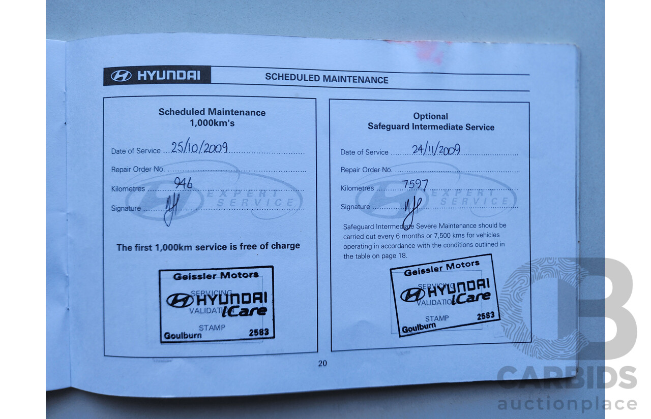 10/2009 Hyundai Getz SX FWD TB MY09 3D Hatchback Red 1.6L