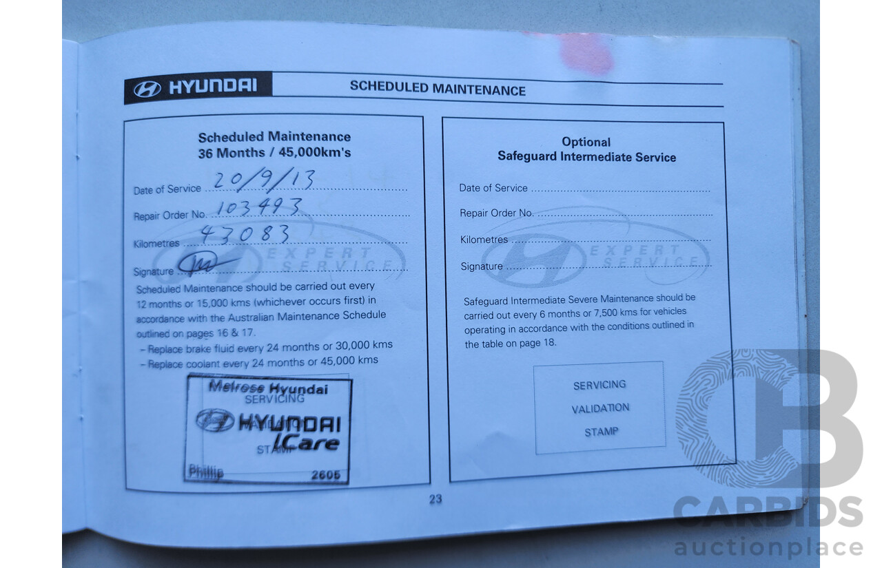 10/2009 Hyundai Getz SX FWD TB MY09 3D Hatchback Red 1.6L