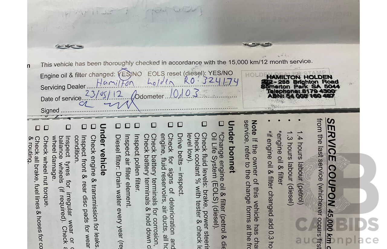 5/2011 Holden Cruze CD JH 4d Sedan White Turbo Diesel 2.0L