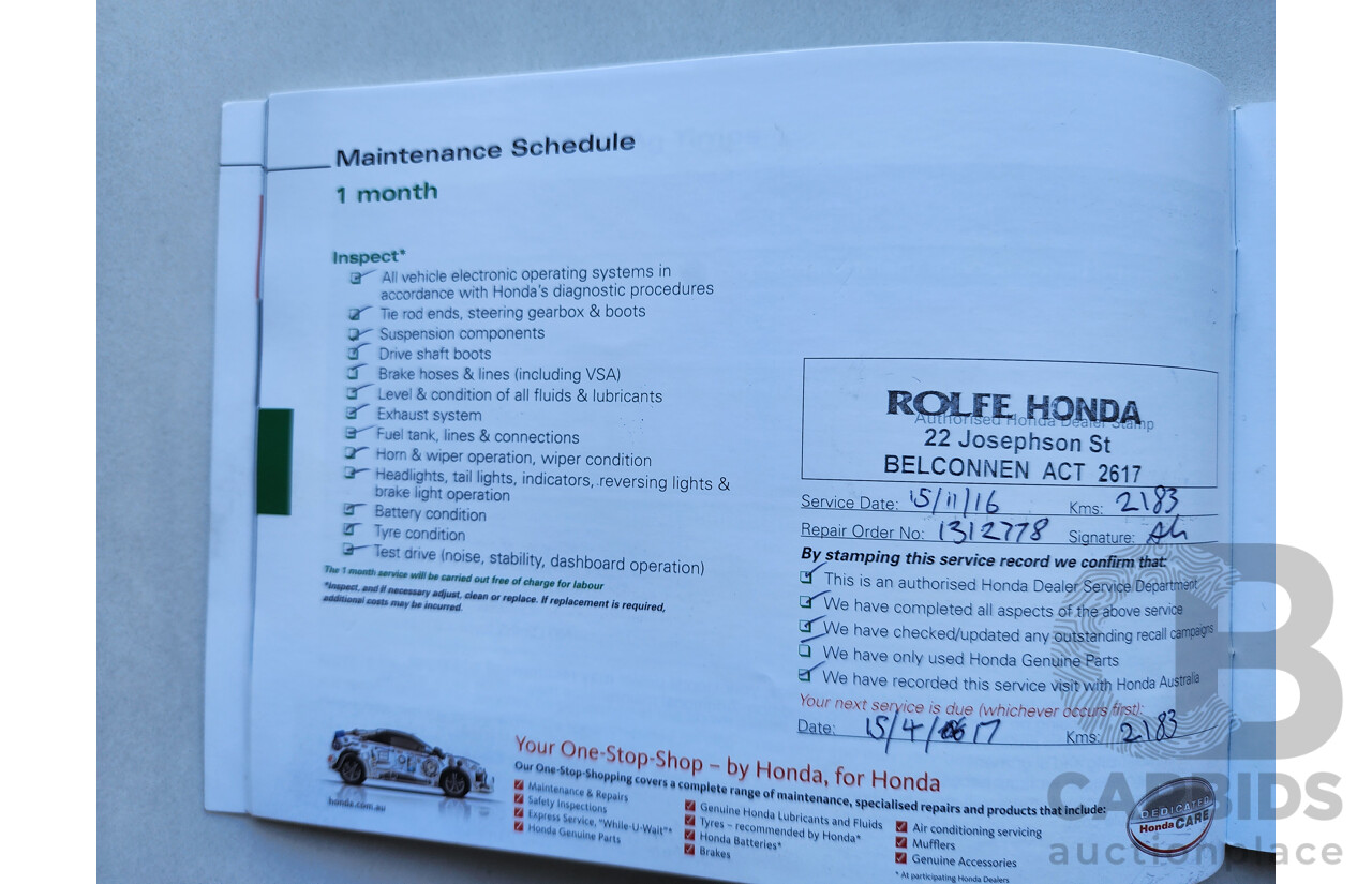 10/2016 Honda Jazz VTi FWD GK MY16 5D Hatchback White 1.5L