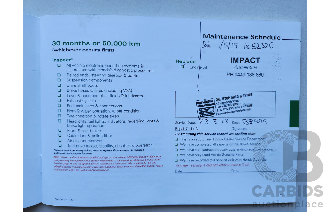 10/2016 Honda Jazz VTi FWD GK MY16 5D Hatchback White 1.5L