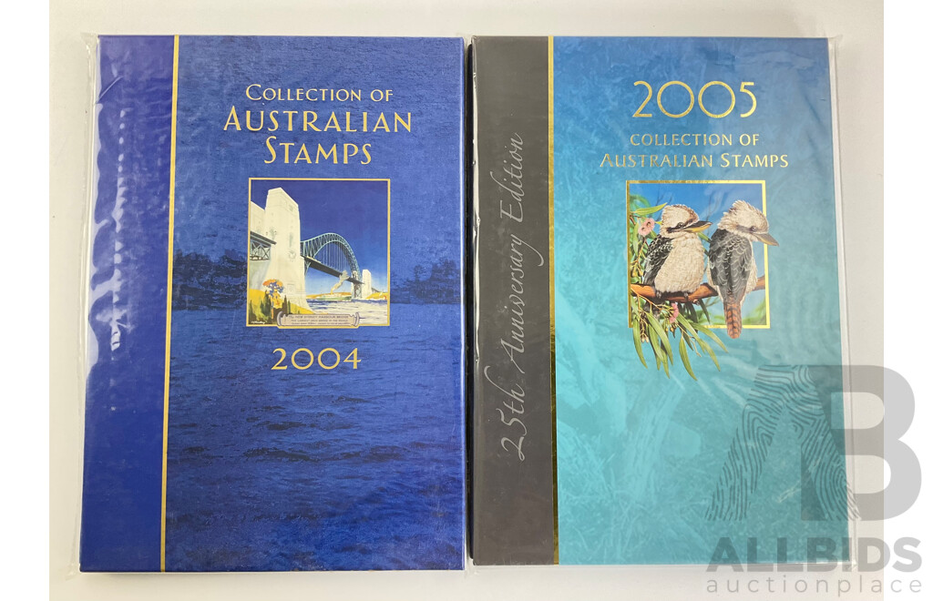 Australian 2004 and 2005 Annual Stamp Albums - Face Value $116