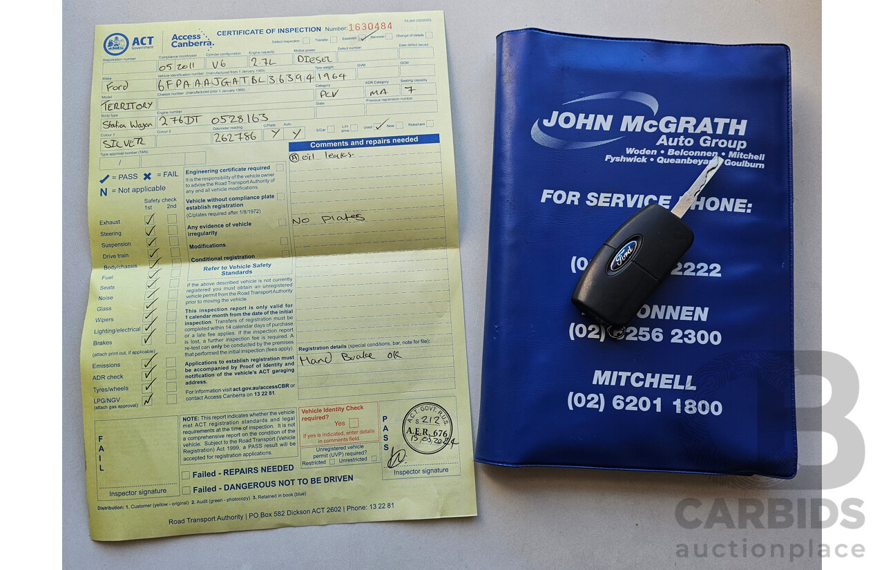 5/2011 Ford Territory TS (4x4) SZ 4d Wagon Silver 2.7L