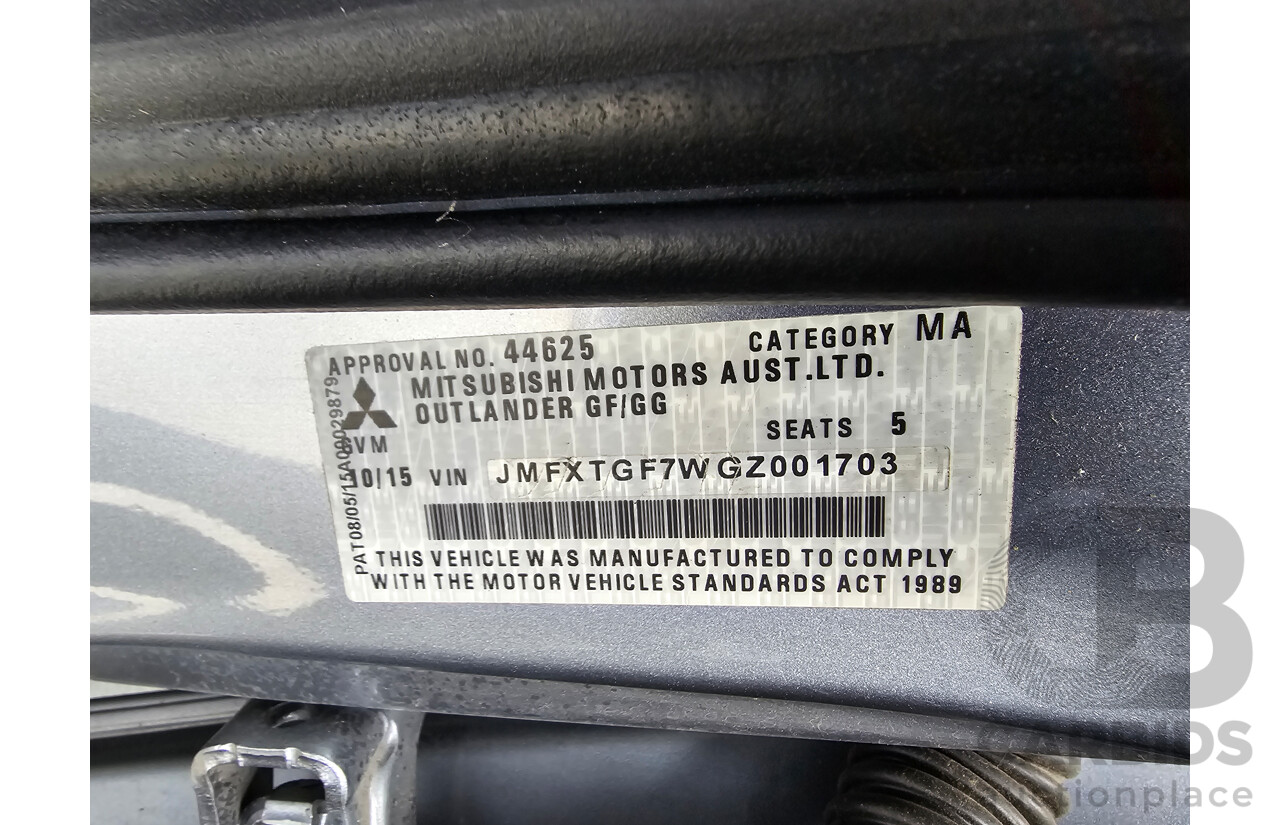 10/2015 Mitsubishi Outlander LS (4x2) ZK MY16 4d Wagon Titanium Metallic Grey 2.0L