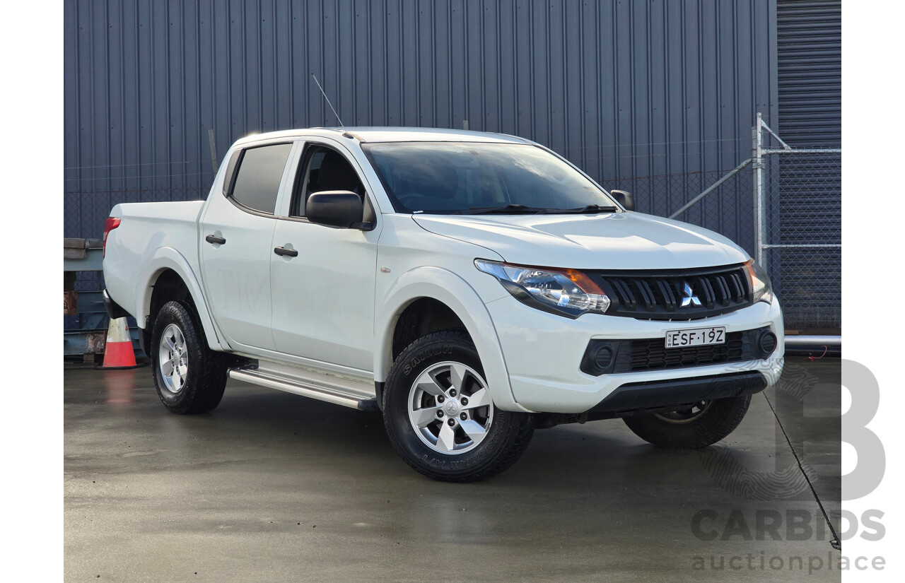 2/2017 Mitsubishi Triton GLS (4x4) MQ MY16 Dual Cab Utility White Turbo Diesel 2.4L