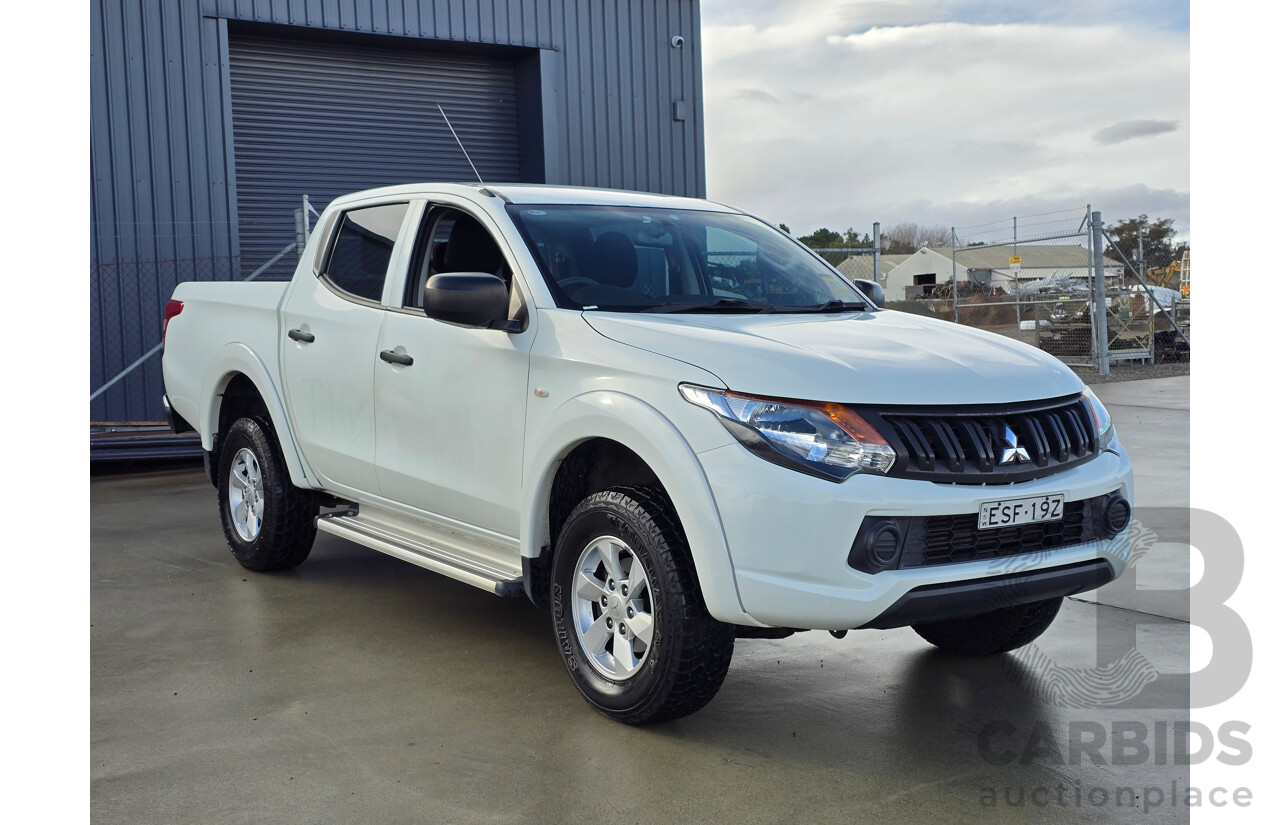 2/2017 Mitsubishi Triton GLS (4x4) MQ MY16 Dual Cab Utility White Turbo Diesel 2.4L