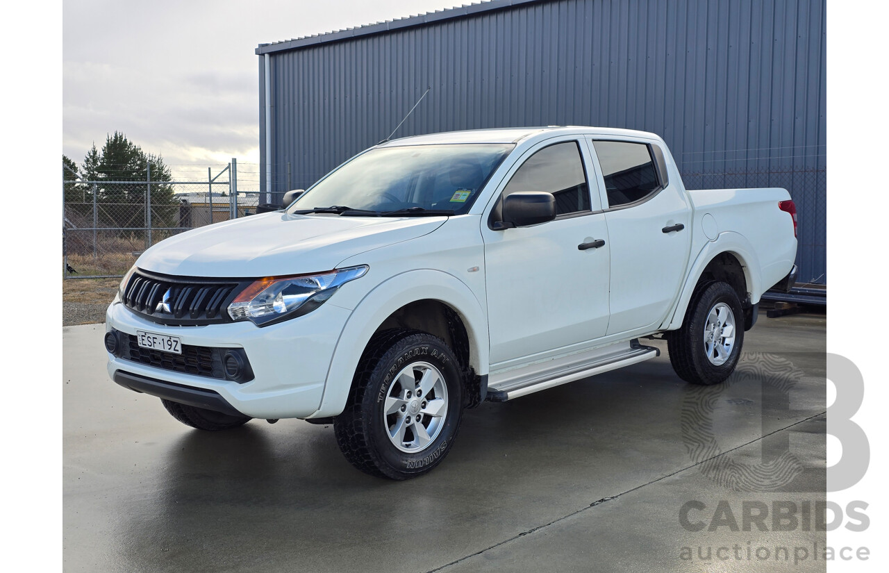 2/2017 Mitsubishi Triton GLS (4x4) MQ MY16 Dual Cab Utility White Turbo Diesel 2.4L