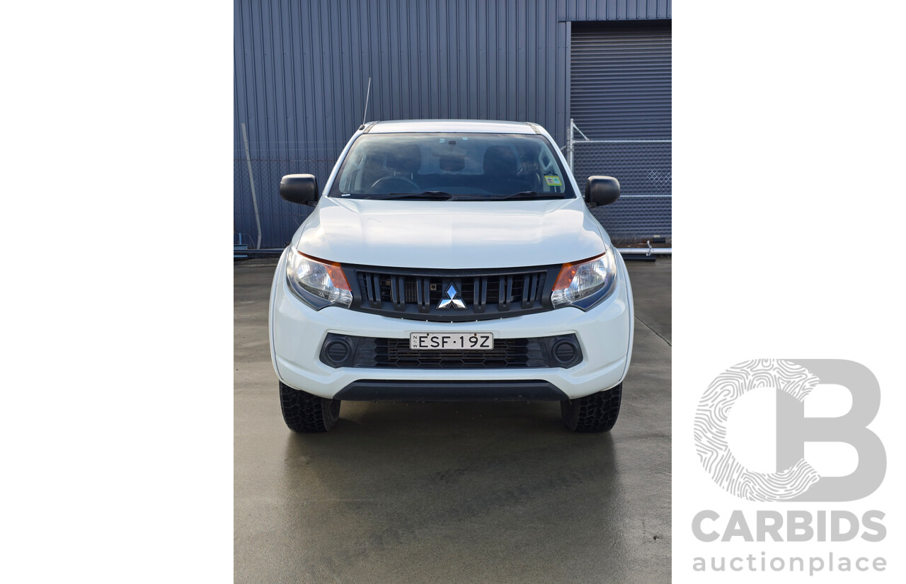 2/2017 Mitsubishi Triton GLS (4x4) MQ MY16 Dual Cab Utility White Turbo Diesel 2.4L
