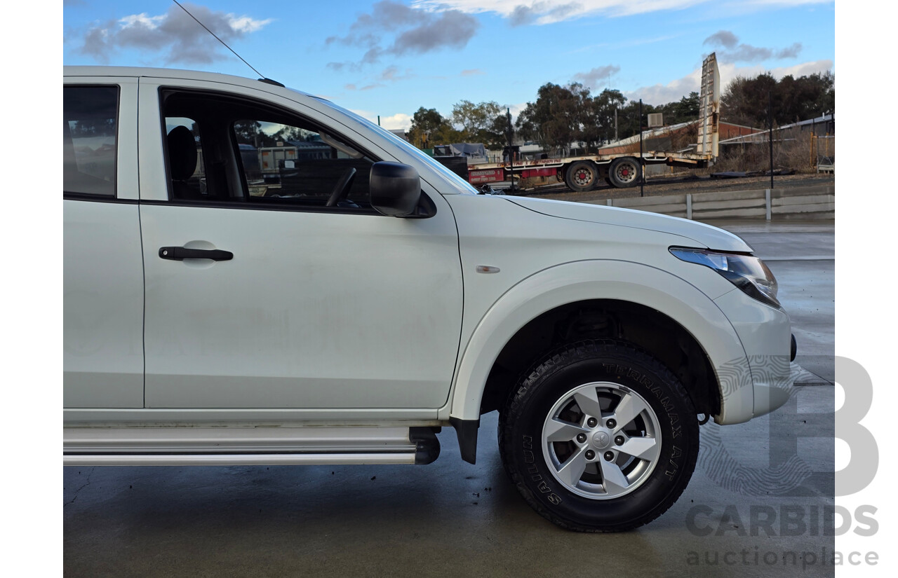 2/2017 Mitsubishi Triton GLS (4x4) MQ MY16 Dual Cab Utility White Turbo Diesel 2.4L