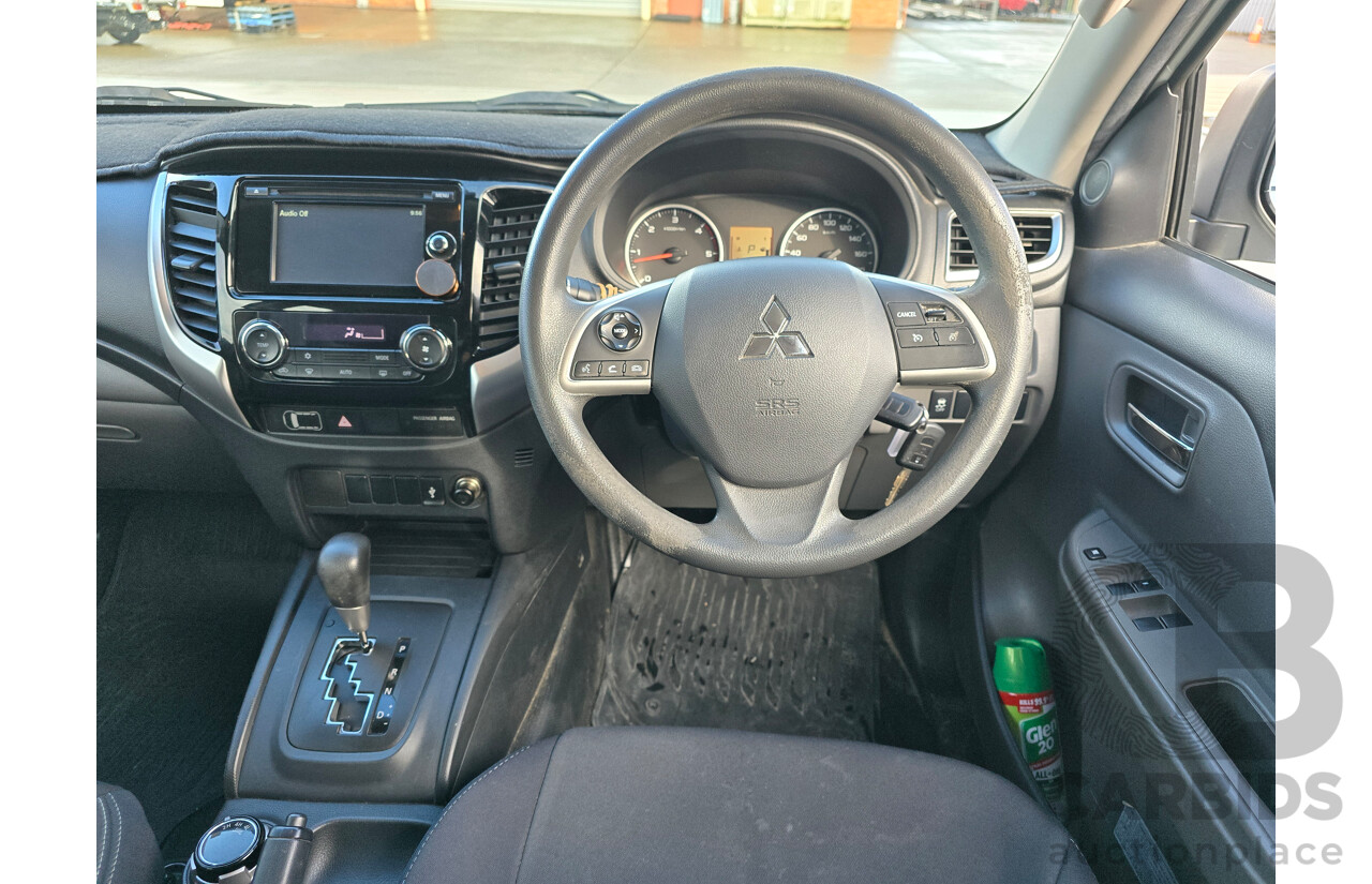 2/2017 Mitsubishi Triton GLS (4x4) MQ MY16 Dual Cab Utility White Turbo Diesel 2.4L