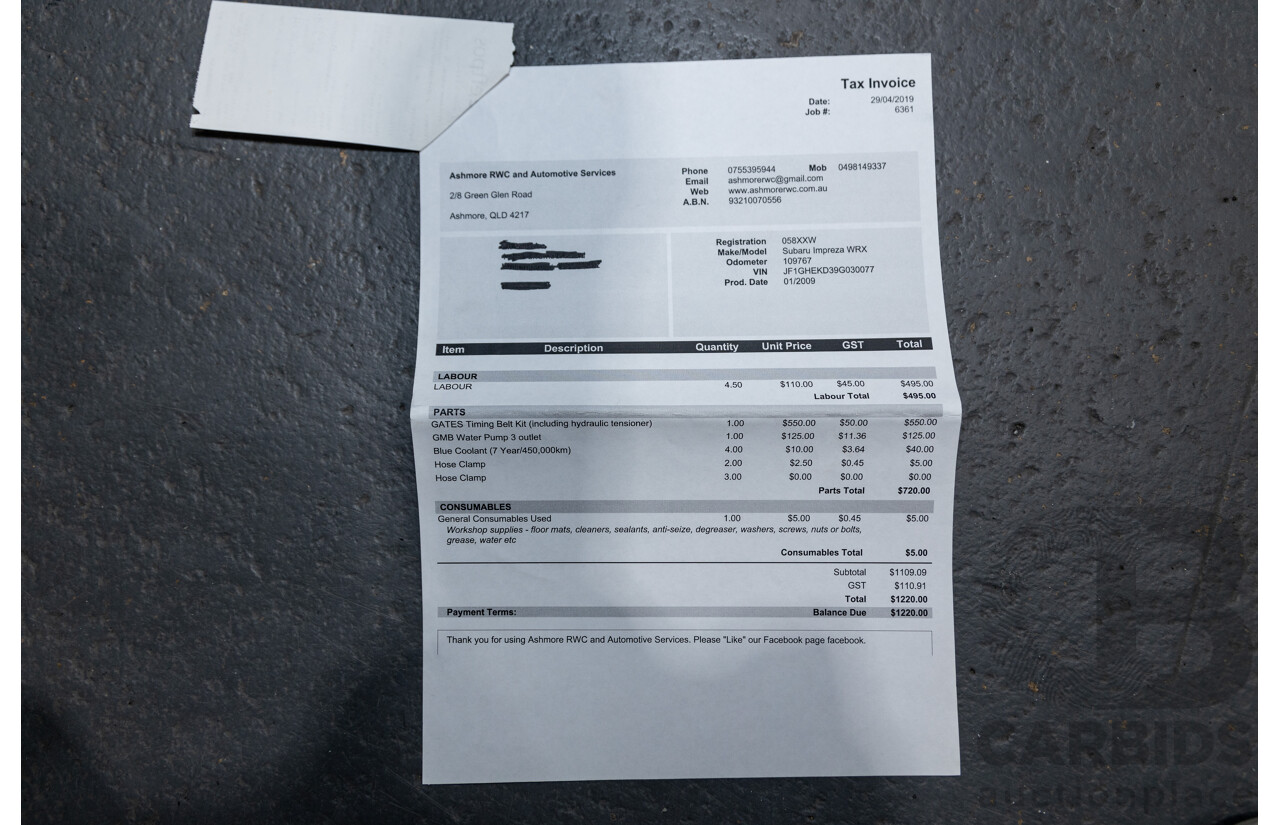 1/2009 Subaru Impreza WRX (AWD) MY09 5d Hatchback Red Turbo 2.5L