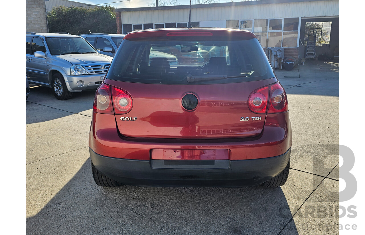 1/2007 Volkswagen Golf 2.0 TDI Comfortline 1K 5d Hatchback Red 2.0L