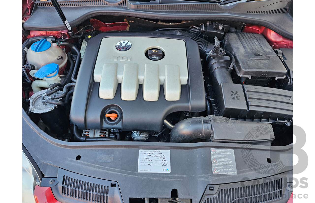 1/2007 Volkswagen Golf 2.0 TDI Comfortline 1K 5d Hatchback Red 2.0L
