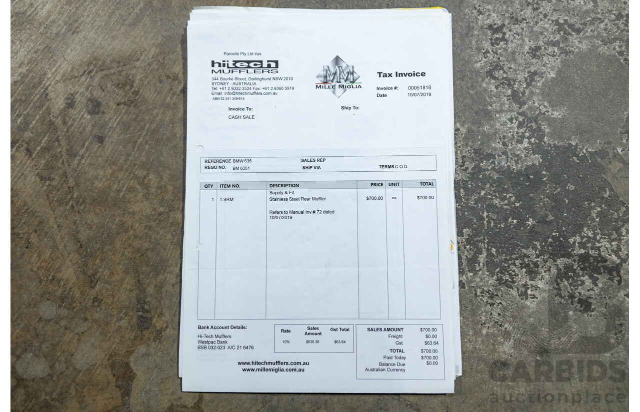 6/1982 BMW 635CSi A E24 2d Coupe Kastanienrot Metallic Red 3.4L - South African Import from the 1980s