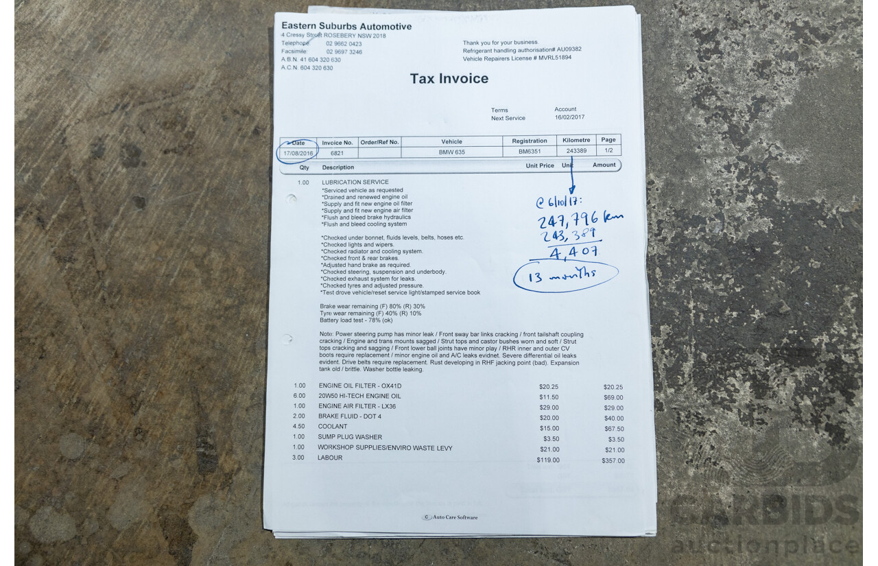 6/1982 BMW 635CSi A E24 2d Coupe Kastanienrot Metallic Red 3.4L - South African Import from the 1980s