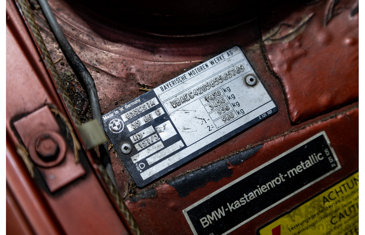 6/1982 BMW 635CSi A E24 2d Coupe Kastanienrot Metallic Red 3.4L - South African Import from the 1980s