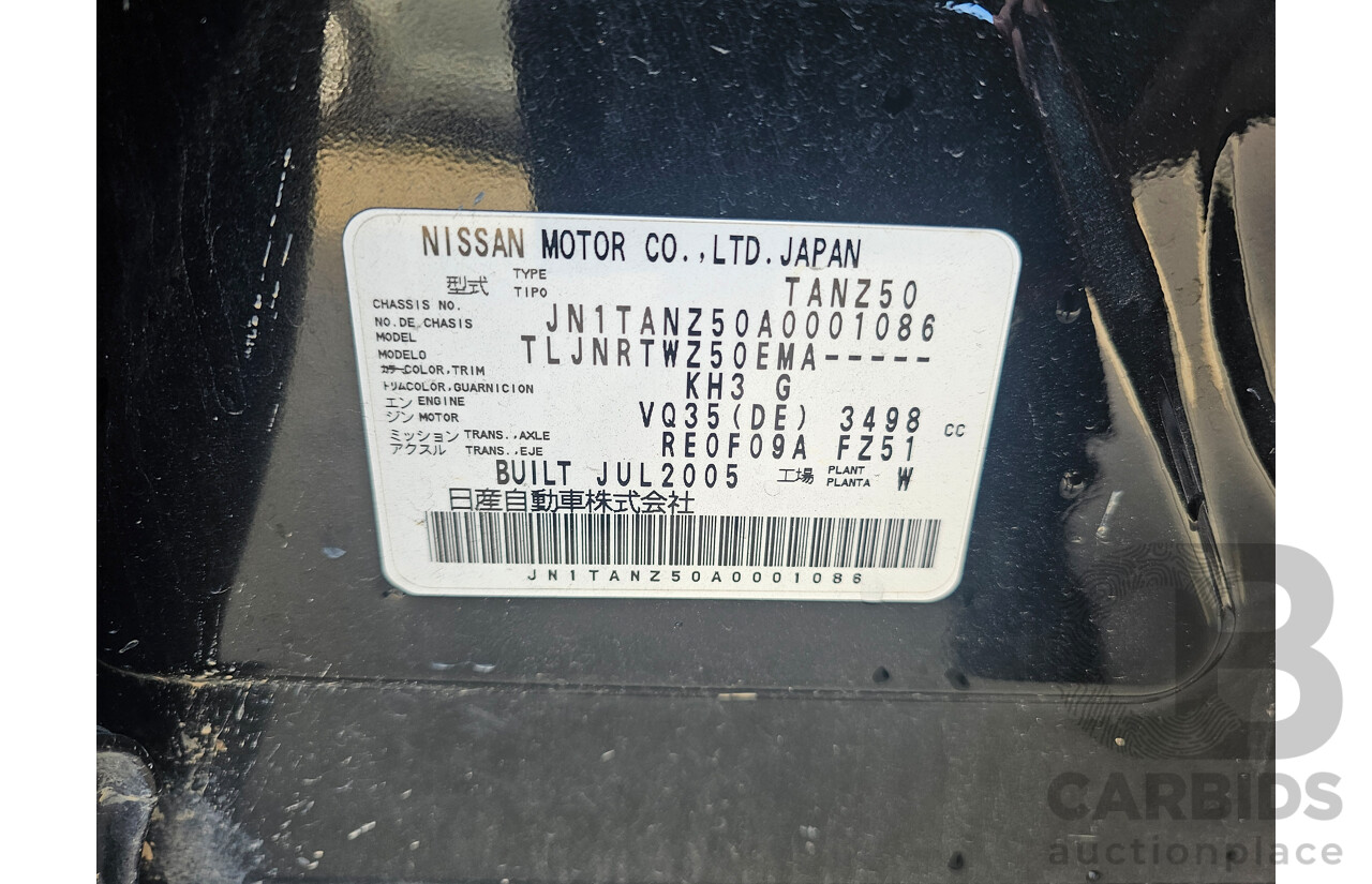 2/2006 Nissan Murano ST Z50 4d Wagon Black 3.5L