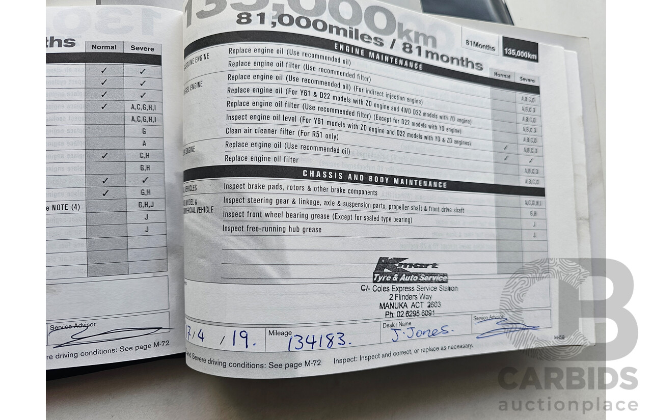 2/2006 Nissan Murano ST Z50 4d Wagon Black 3.5L