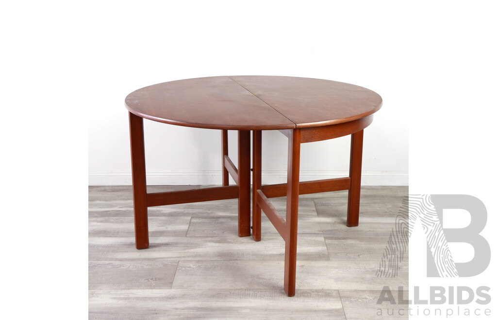 Teak D Front Fold Over Occasional Table
