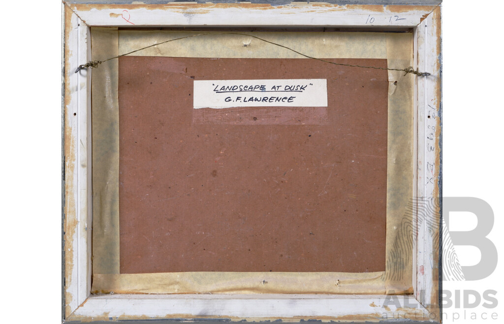 George Feather Lawrence (1901-1981), Landscape at Dusk, Oil on Board