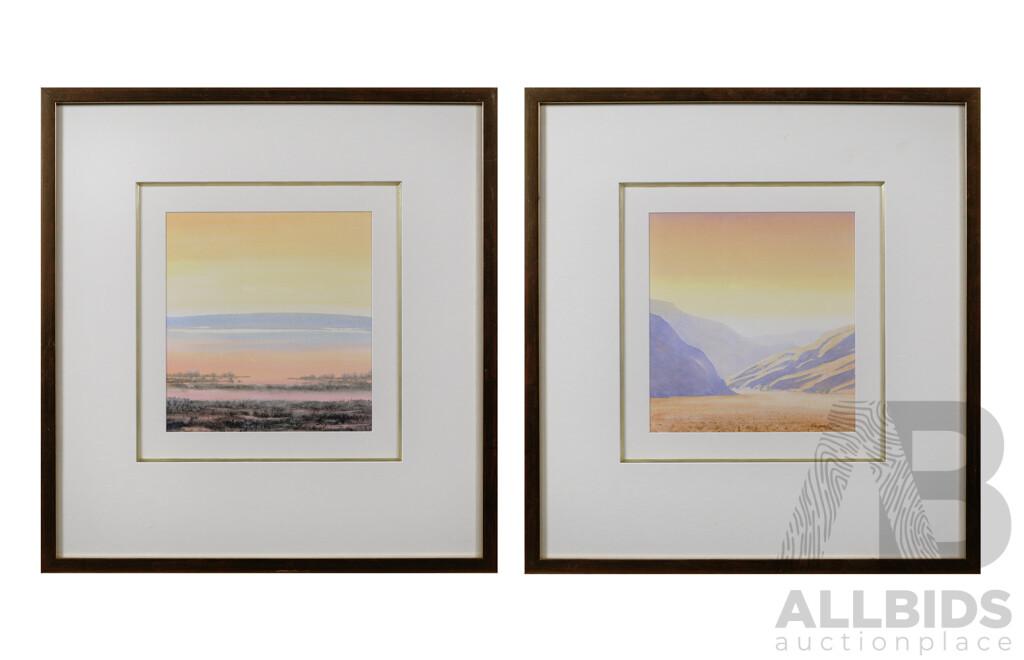 Dermot Seymour, Two Framed Watercolour Landscapes, 'Tidal Ambiguities' Together with Another (2)