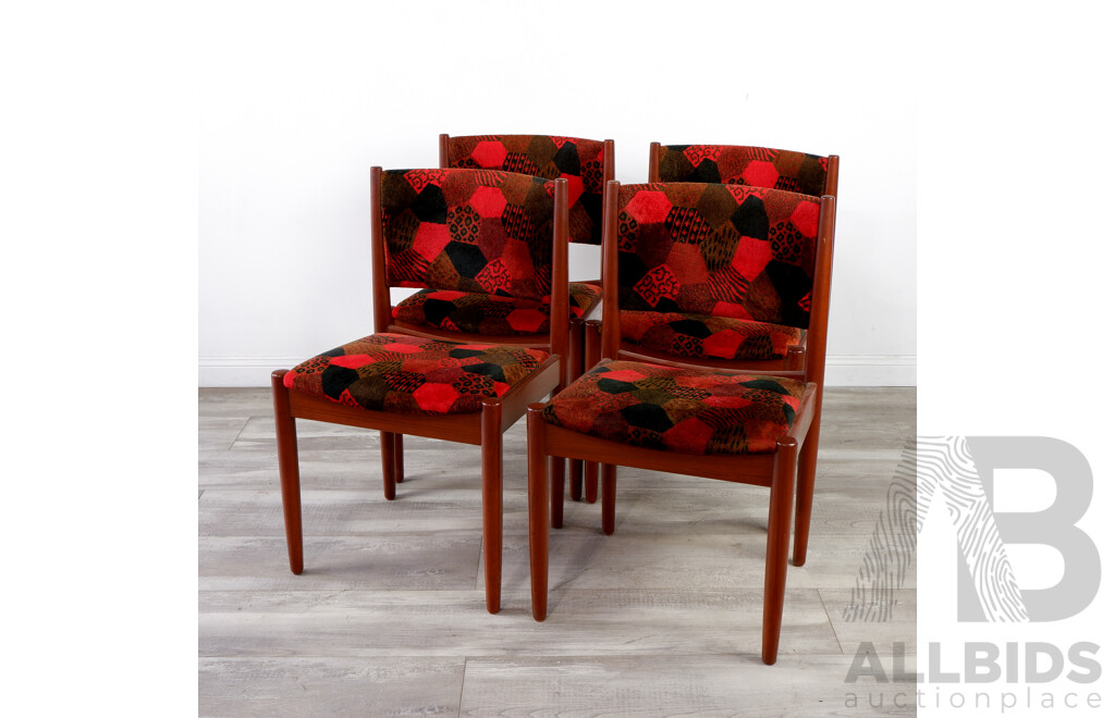 Set of Four Vintage Chiswell Upholstered Dining Chairs