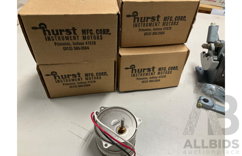 Durant Stroke Counter with Four Hurst Synchronous Motors in Original Boxes with Two Throrn HPS Globes