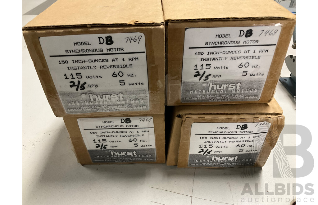 Durant Stroke Counter with Four Hurst Synchronous Motors in Original Boxes with Two Throrn HPS Globes