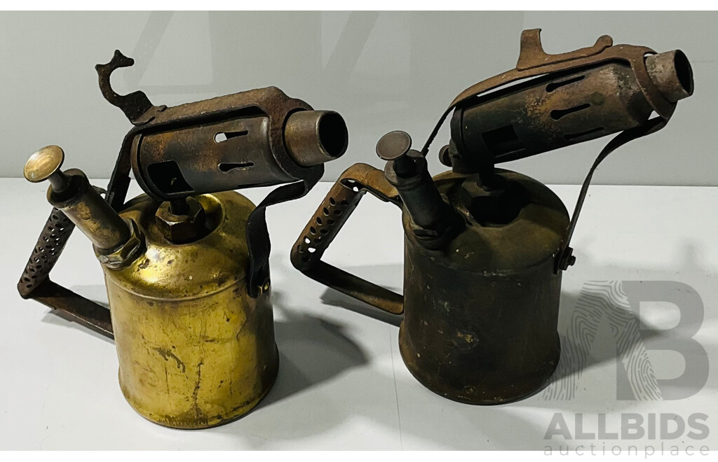 Antique Brass Primus Blow Torch Along with Companion Blow Torch