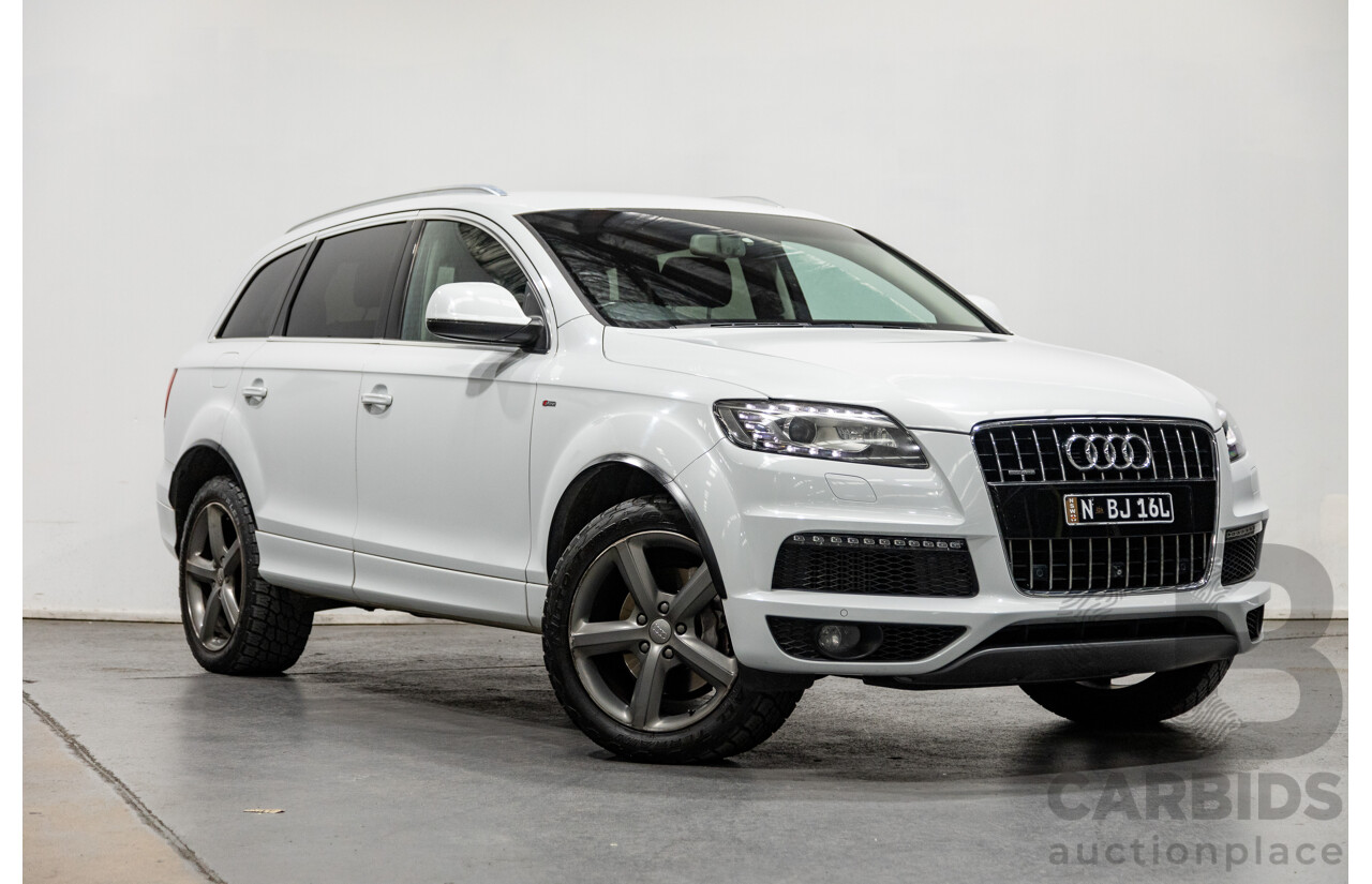 6/2014 Audi Q7 3.0 TDI S-Line Package Quattro (AWD) MY14 4d Wagon White Turbo Diesel 3.0L - 7 Seater