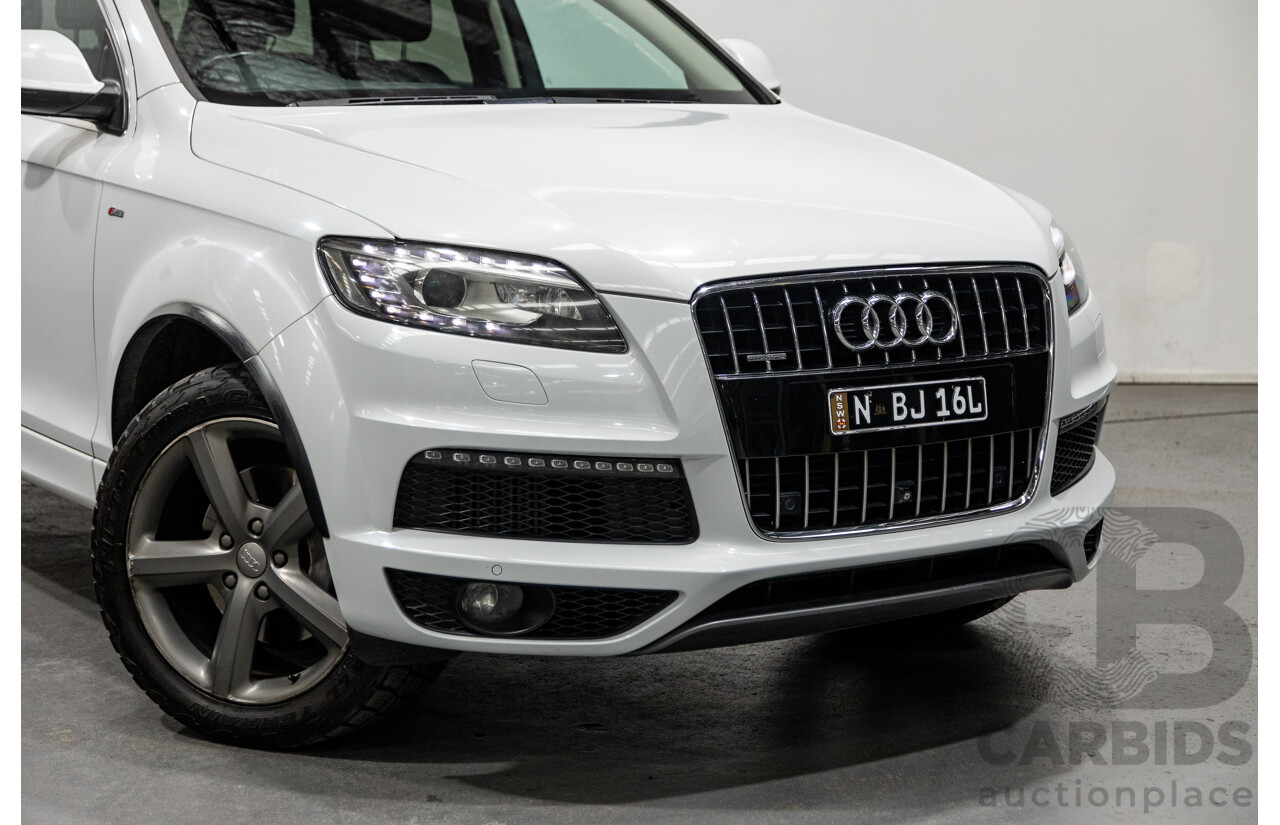 6/2014 Audi Q7 3.0 TDI S-Line Package Quattro (AWD) MY14 4d Wagon White Turbo Diesel 3.0L - 7 Seater