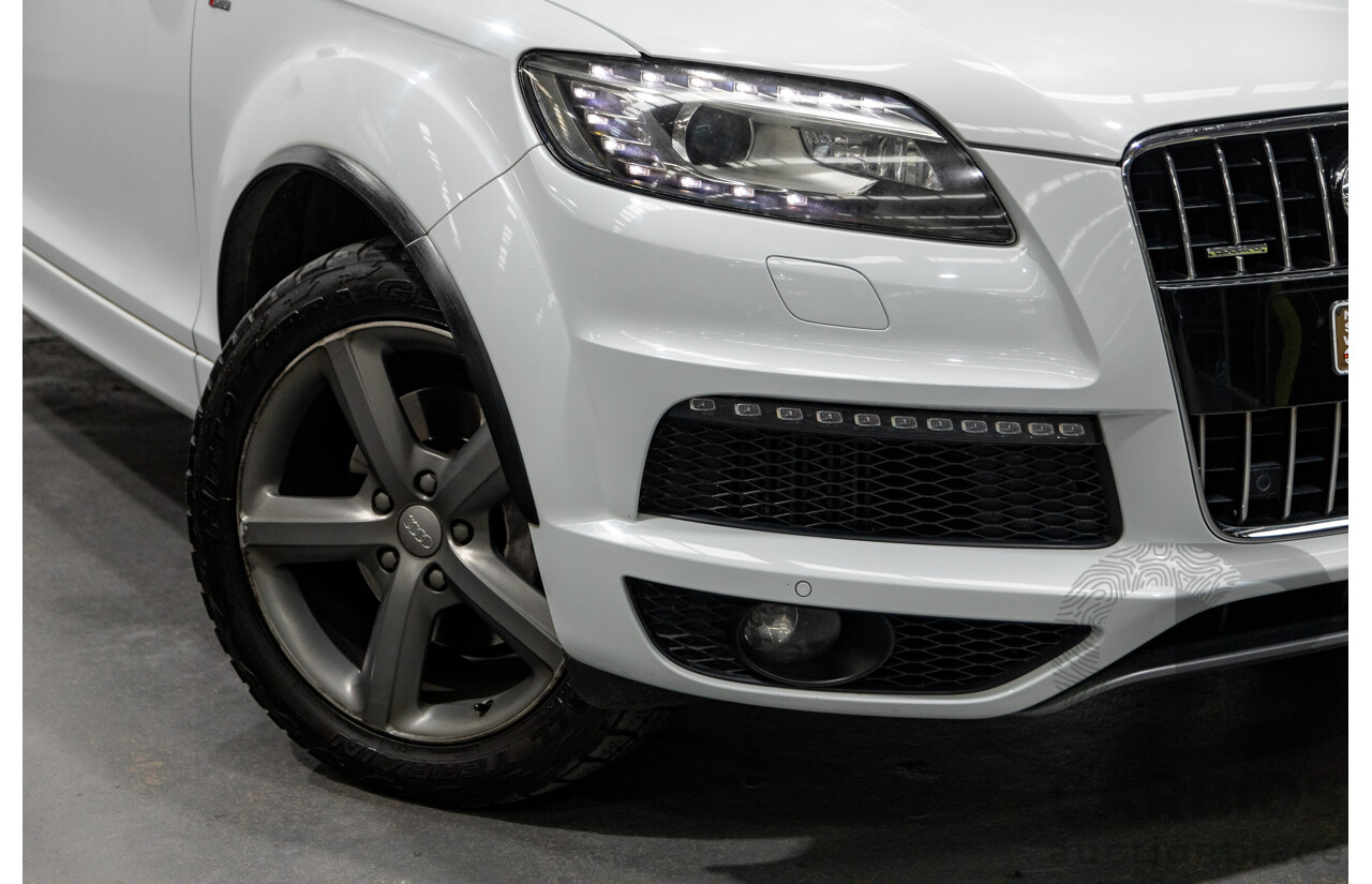 6/2014 Audi Q7 3.0 TDI S-Line Package Quattro (AWD) MY14 4d Wagon White Turbo Diesel 3.0L - 7 Seater