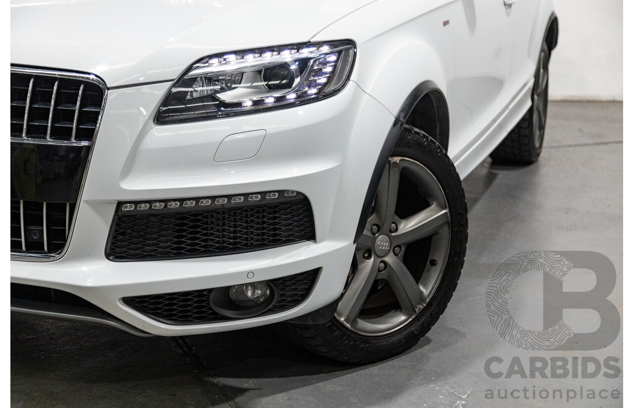 6/2014 Audi Q7 3.0 TDI S-Line Package Quattro (AWD) MY14 4d Wagon White Turbo Diesel 3.0L - 7 Seater